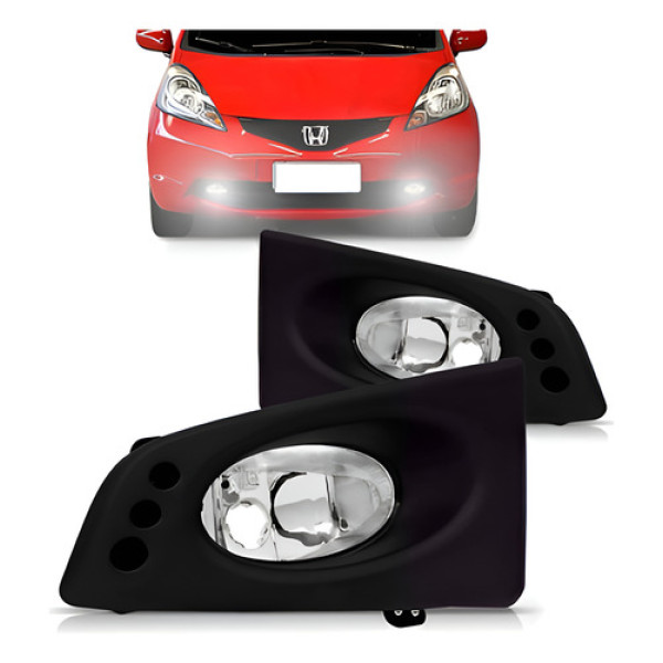 Farol Milha Auxiliar Fit 2009 2010 2011 2012 Com Grade-