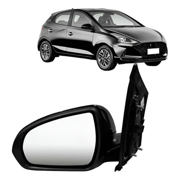 Retrovisor Elétrico Hb20 2020 A 2024 C/ Pisca Capa Preta