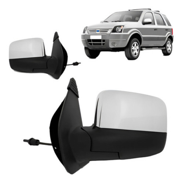 Par Retrovisor Ecosport 2003 2004 05 A 2009 Cromado Controle