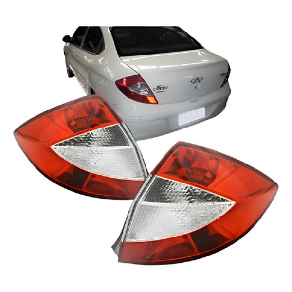 Par Lanterna Traseira Cielo Sedan 2009 2010 2011 2012 Ambos Lados Vermelho