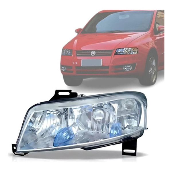 Farol Stilo 2003 04 05 06 2007 08 09 10 11 Cromado Esquerdo