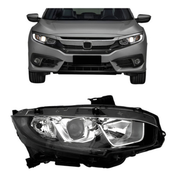 Farol Civic 2017 18 19 20 2021 Manual Com Projetor Com Led