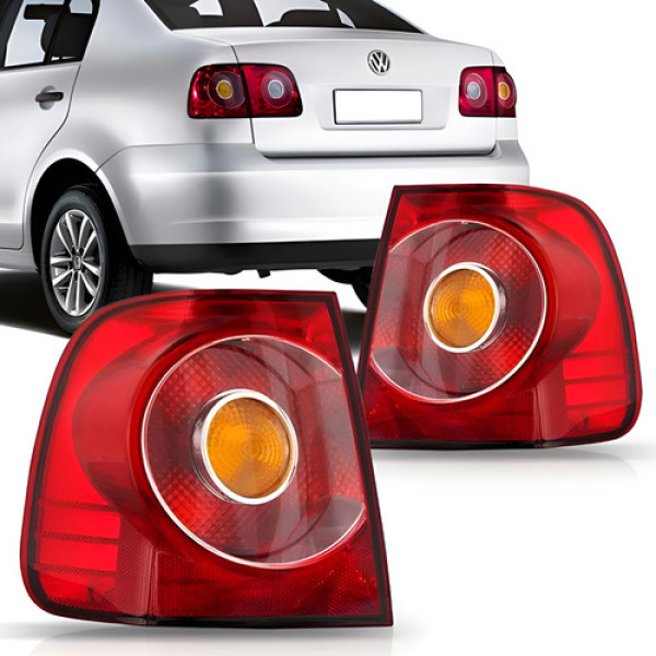 Par Lanterna Traseira Polo 2012 13 14 2015 Sedan Rubi Canto Ambos Lados Vermelho