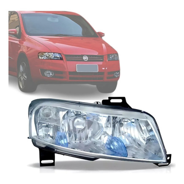 Farol Stilo 2003 04 05 06 2007 08 09 10 2011 Cromado Direito