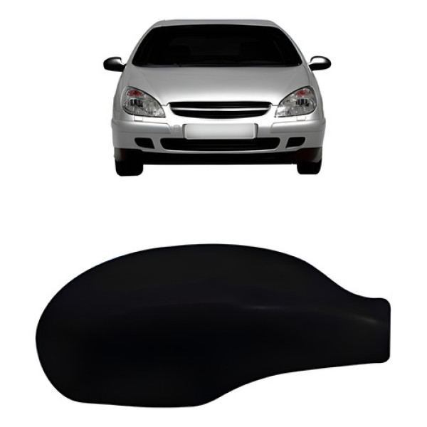 Capa Retrovisor C5 Exclusive 2001 02 03 04 05 06 2007 Preto