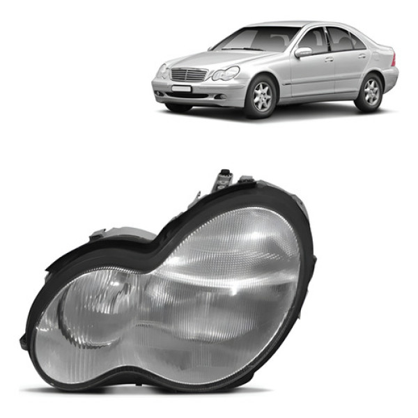 Farol Mercedes  C180 Ano 2000 2001 2002 2002 Lente Raiada