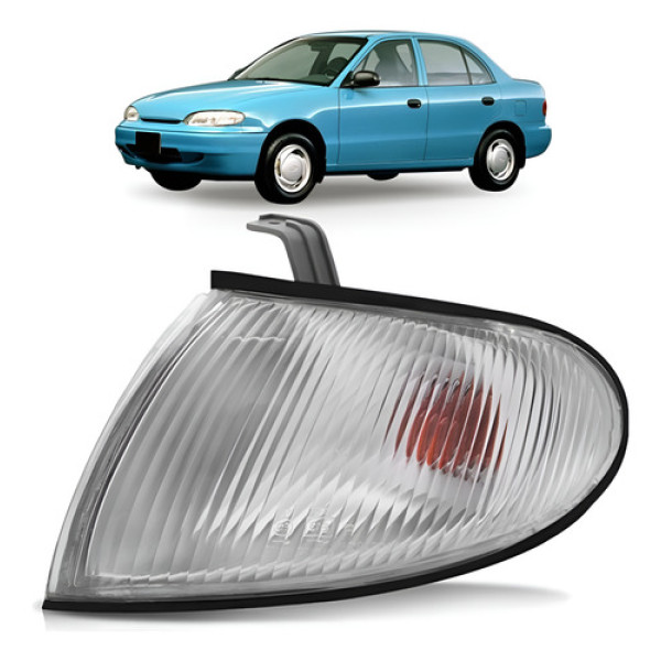 Pisca Seta Lanterna Dianteira Accent 1995-1997 4 Portas Le Cristal Esquerdo