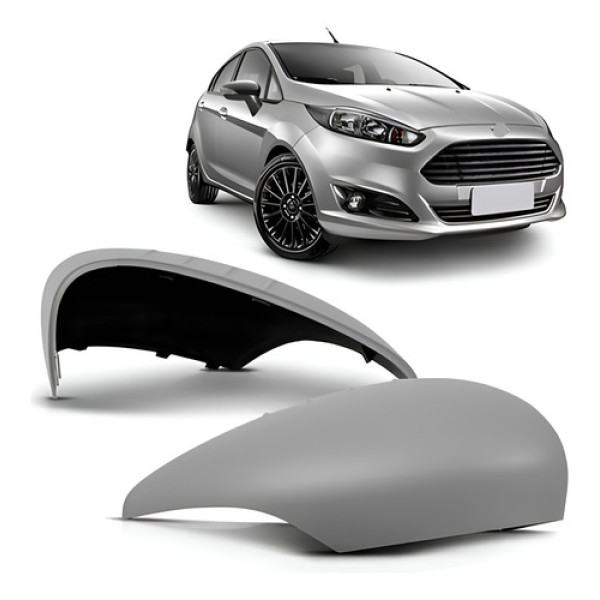 Par Capa Retrovisor C/furo Pisca Fiesta 2011 A 2019 Preto