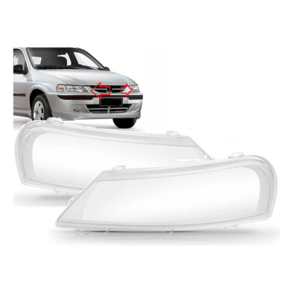 Pares Lentes Farol Gm Chevrolet 2000 A 2005 Policarbonato