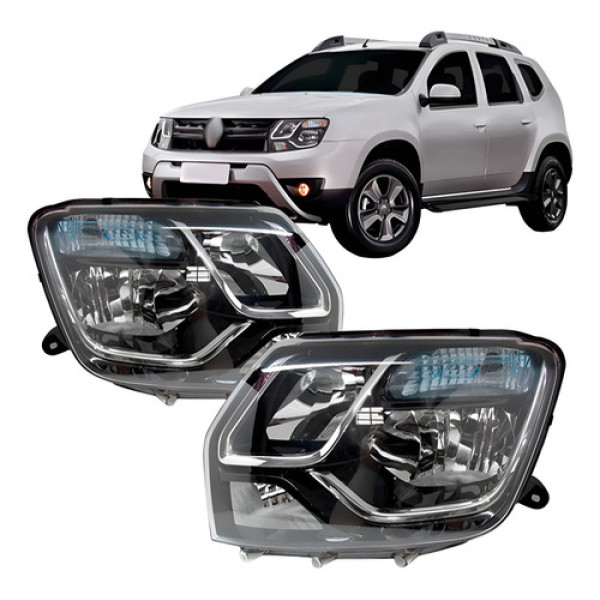 Par Farol Duster 2015 2016 Manual Com Cupula Azul Ambos Lados
