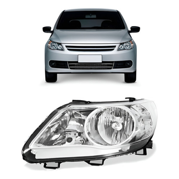 Farol Gol G5 2009 A 2012 Foco Duplo Cromado