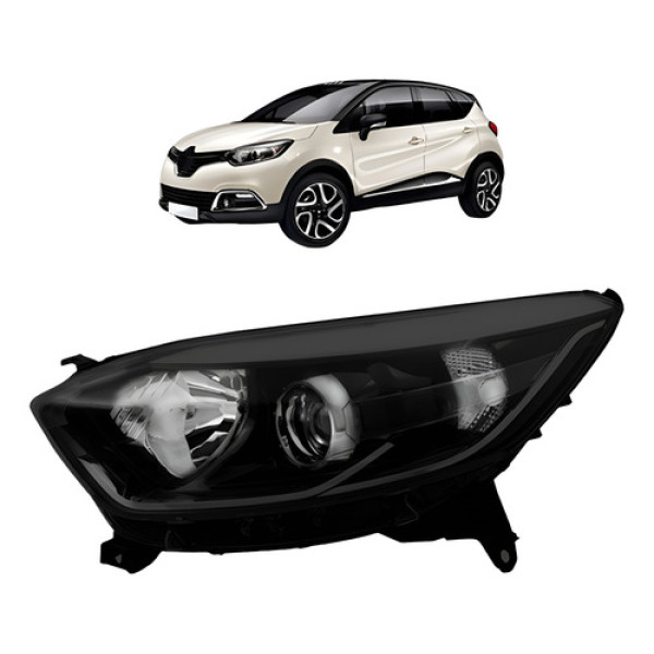 Farol Para Renault Captur 17 18 19 Eletrico Com Friso Preto Esquerdo/motorista