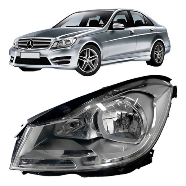 Farol Mercedes C180 C200  Ano 2012 2013 2014 Le Esquerdo/motorista