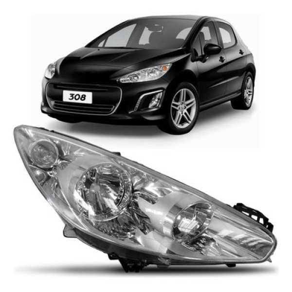 Farol Peugeot 308 2012 A 2015 Manual Com Soquete