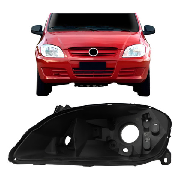 Carcaça Farol Celta Prisma 2007 2008 2009 2010 2011 2012