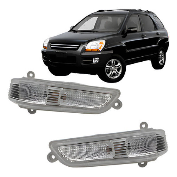 Par Pisca Retrovisor Para Kia Sportage 2005 2006 2007 A 2010 Cinza