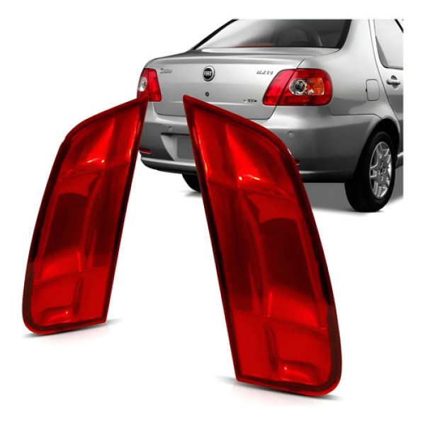 Par Lanterna Traseira Fiat Siena 2004 2005 06 2007 2008 Mala Ambos Lados Bicolor