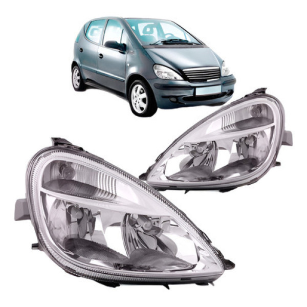 Par Farol Mercedes Benz Classe A 2001 Á 2004 Liso Tyc