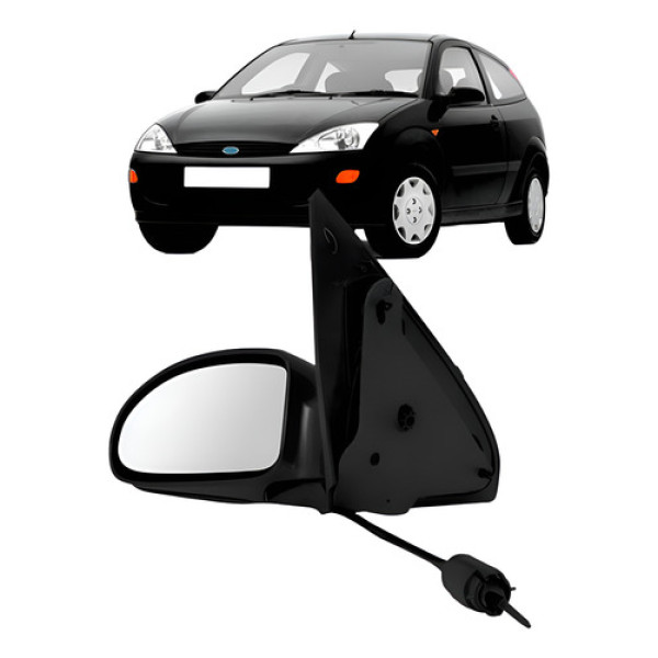 Retrovisor Externo Com Focus 1998 A 2008 Capa Preto