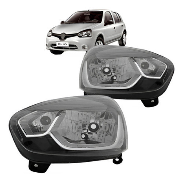 Par Farol Clio 2013 2014 2015 2016 Manual Máscara Negra