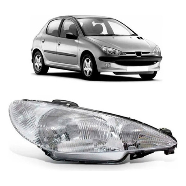 Farol Peugeot 206 1999 2000 2001 2002 2003 Raiado C/garantia