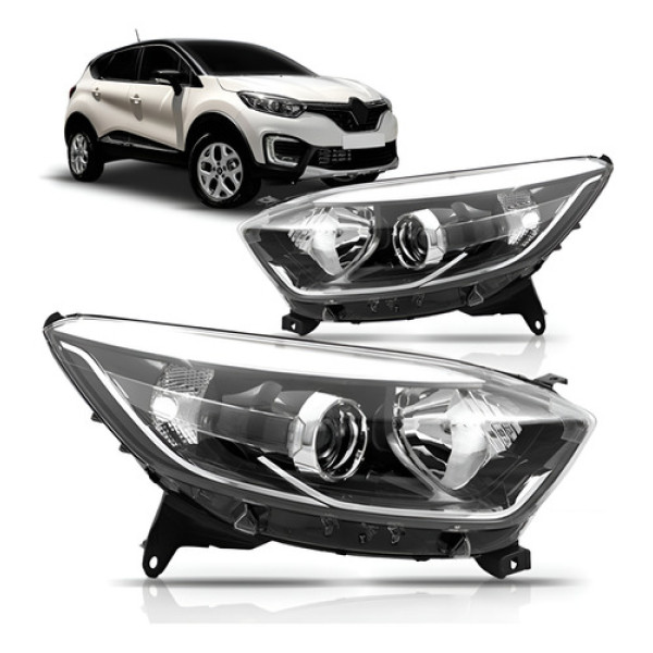 Farol Para Renault Captur 17 A 18 Elétrico Modelo Original Esquerdo/motorista
