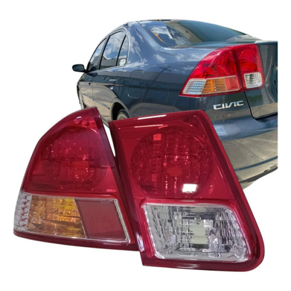 Kit Lanternas Traseiras Canto + Mala Civic 2004 A 2006 Lado