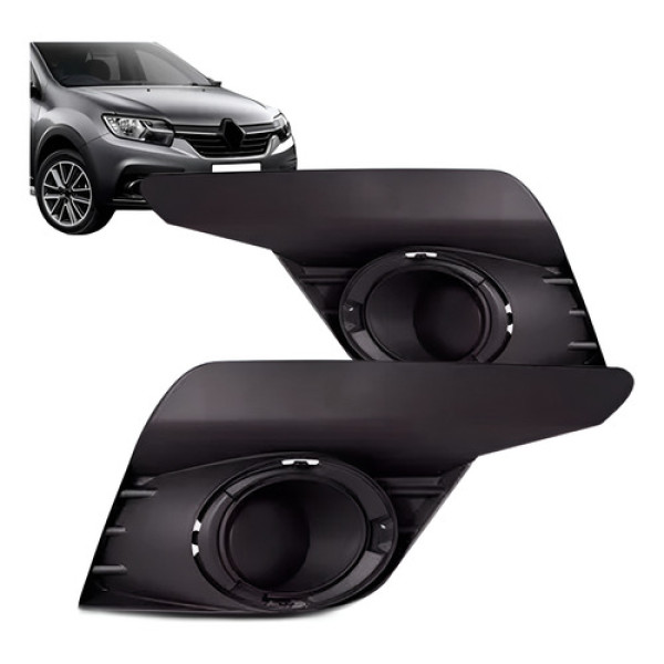 Par Moldura Do Farol De Milha Sandero Sem Furo 2020 21 2022