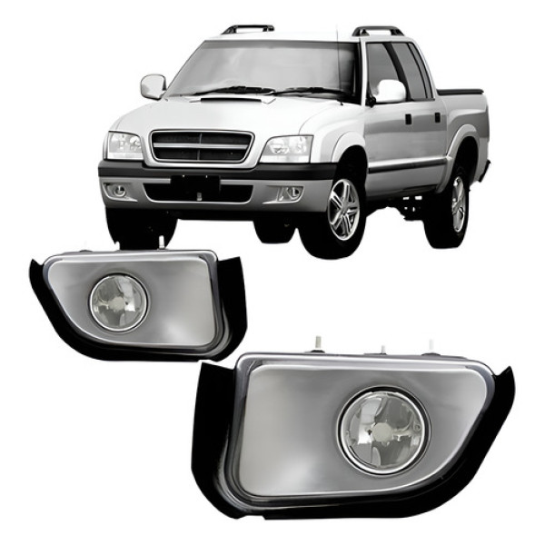 Par Farol Milha Auxiliar S10 Pit-bull 2001/2011 Lente Vidro