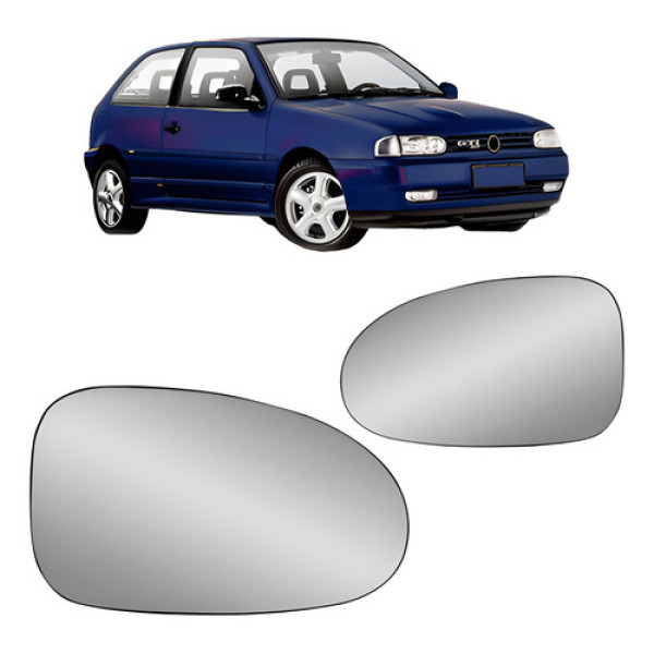 Jogo Lente Espelho Retrovisor Gol 1995 96 97 98 1999 Prata