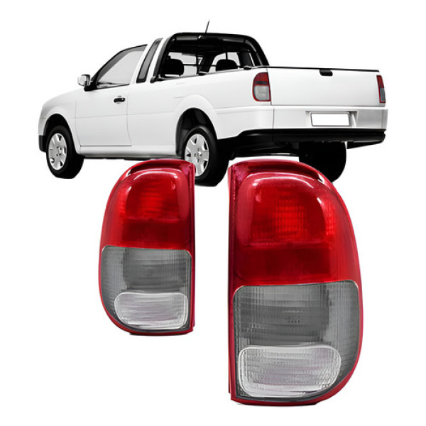 Par Lanterna Traseira Saveiro G2 1997 98 99 00 A 2005 Fume