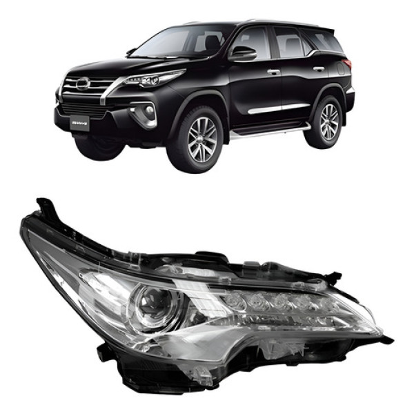 Farol Elétrico Hilux Sw4 C/ Led 2016 A 2021 Esquerdo/motorista
