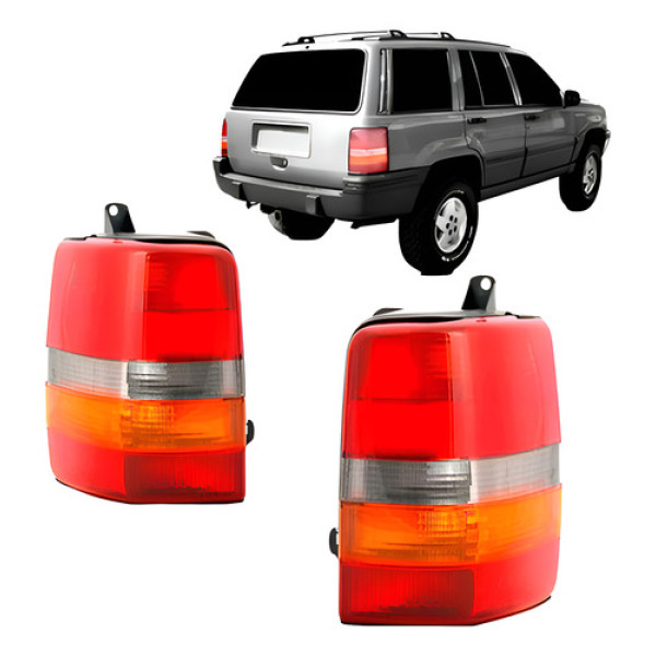 Par Lanterna Traseira Tricolor Cherokee 1993 A 1998