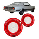 Jogo Lente Sinaleira Traseira Opala 1970/1979 C/ré Plástic Bicolor Par
