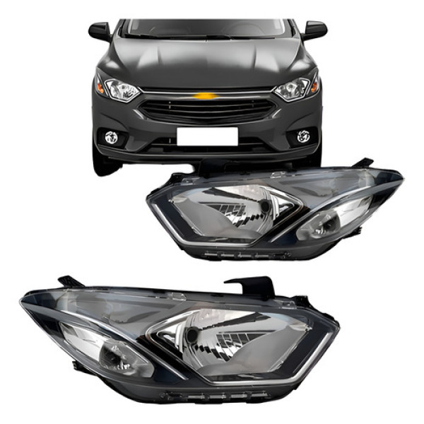 Par Farol Onix 2017 18 19 2020 Manual Com Led Friso Cromado