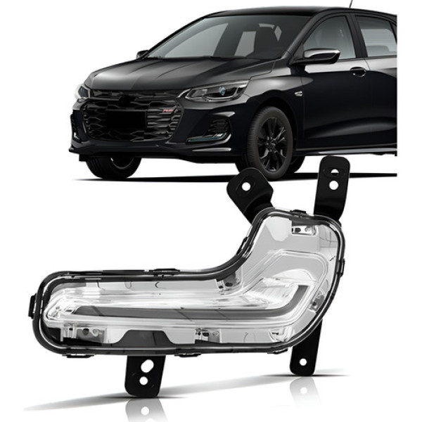 Farol Milha Auxiliar Onix 2020 2021 Led (drl) Mega Desconto Transparente