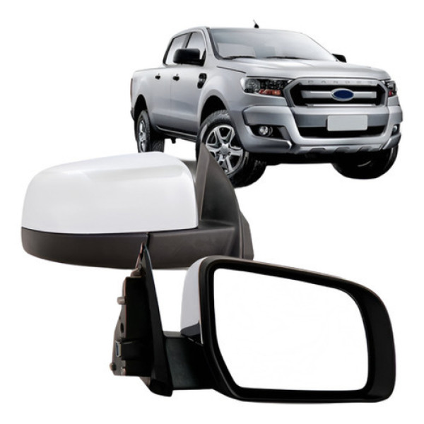 Par Retrovisor Para Ford Ranger 2013 2014 2015 Fixo Cromado