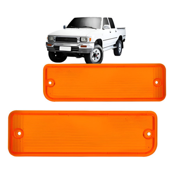 Par Lente Pisca Seta Parachoque Hilux 1992 À 2001 Âmbar