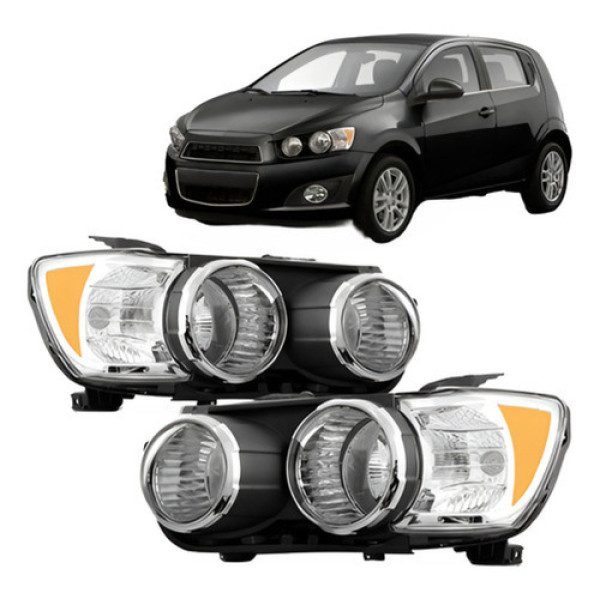 Par Farol Sonic 2012 2013 2014 2015 2016 Aro Cromado