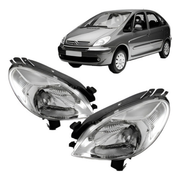Par Farol Picasso 2005 A 2010 Eletrico S/motor Lente Lisa