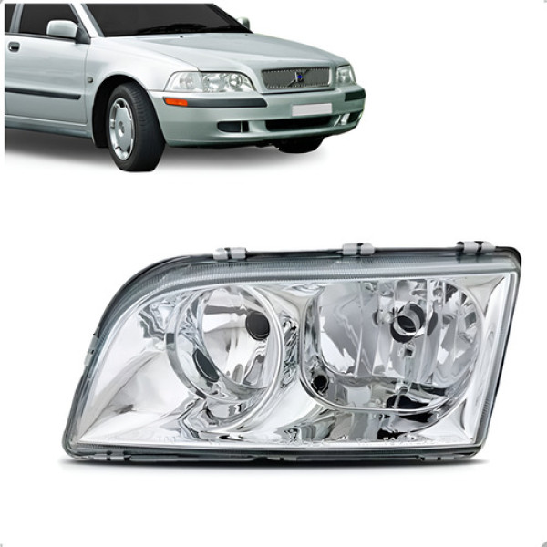 Farol Volvo S40 1999 2000 2001 2002 2003 Lente Lisa