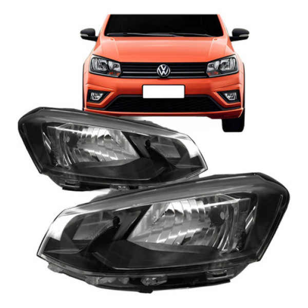 Par Farol Gol G7 2016 2017 2018 Foco Simples Friso Preto.