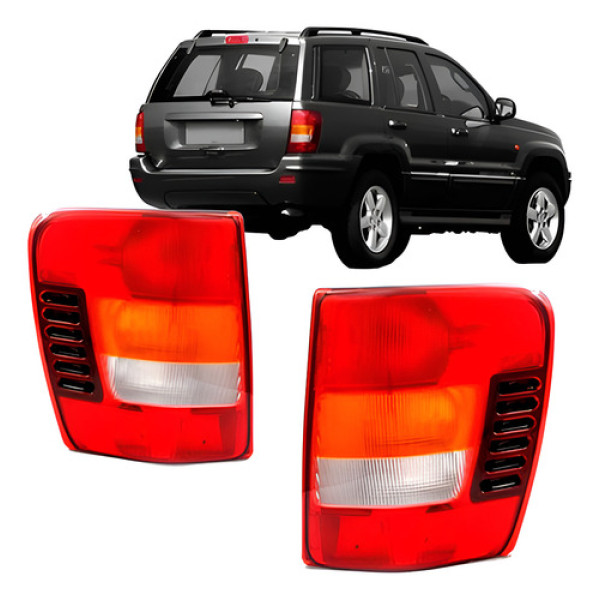 Par Lanterna Traseira Grand Cherokee 1999 A 2004 Tricolor