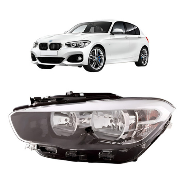 Farol Para Bmw Serie 1 2016 A 2018 Eletrico Com Led C/ Friso Esquerdo/motorista
