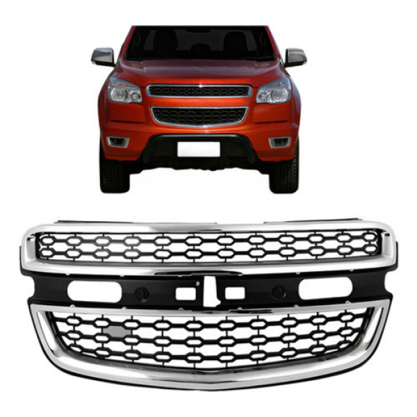 Grade Radiador Chevrolet S10 2012 2013 2014 2015 Cromado Preto