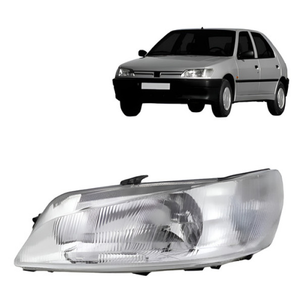 Farol Para Peugeot 306 1997 1998 1999 Raiado Novo