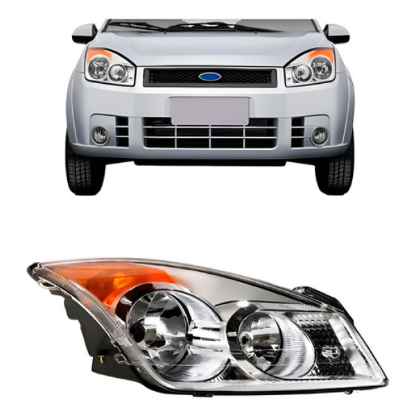 Farol Dianteiro Para Ford Fiesta 2008 2009 2010