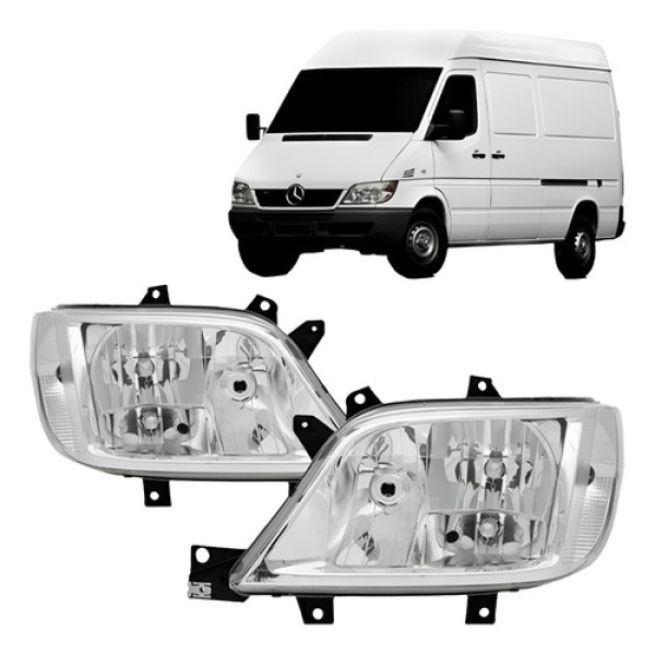 Jogo Farol Sprinter 2003 04 05 06 07 08 09 10 11 C/ Auxiliar Ambos Lados