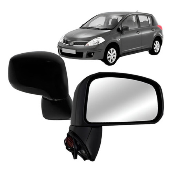 Retrovisor Tiida 2007 A 2013 Eletrico Preto