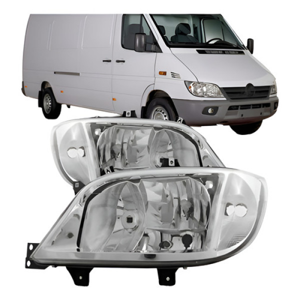 Jogo Farol Sprinter 03 04 05 06 07 08/11 Sem Auxiliar Liso